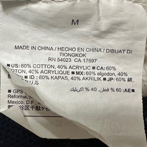 Old Navy Blue White Orange Striped Cable Knit Chunky Crewneck Pullover Sweater M - Picture 4 of 5